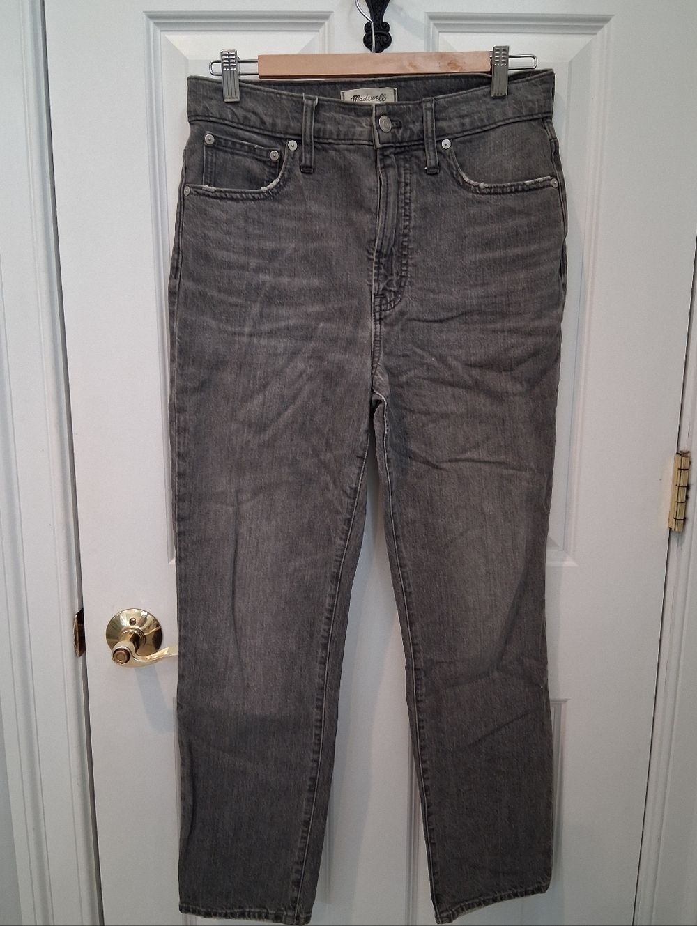 Madewell High-Rise Straight Leg Gray Jeans